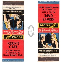 Vintage Matchbook Cover Kern&#39;s Cafe restaurant Grand Rapids MI 1940s Girlie - £10.05 GBP