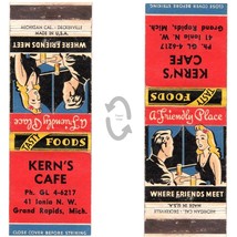 Vintage Matchbook Cover Kern&#39;s Cafe restaurant Grand Rapids MI 1940s Girlie - £9.73 GBP