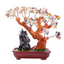 Thy Collectibles Stunning Feng Shui Mix Gemstone Quartz Bonsai Money Tree - £17.87 GBP