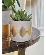 Small Gold Dip Cement Pot - $19.05