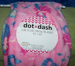 dot &amp; dash Pink with Whimsical Mermaids Plush Throw 50&quot;x 60&quot; New - €14,12 EUR