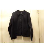 Uniqlo Womens Cardigan Sweater XL Black Collar Button Front Long Sleeve ... - $18.00