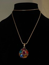 Vintage GoldTone  32in Rhinestone Disco Ball Necklace - £18.98 GBP