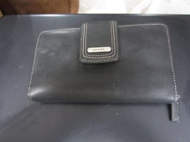 DOCKERS Black Genuine Leather Zip Checkbook Wallet - NEW!! - £13.44 GBP