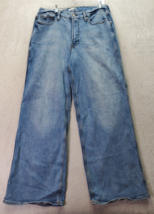 Good American Baggy Jeans Womens Size 15 Blue Denim Mid Rise Flat Front Wide Leg - £25.60 GBP