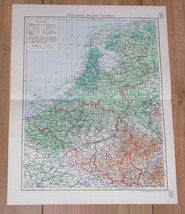 1937 Vintage Map Of Holland Netherlands / Belgium Luxembourg - £14.38 GBP