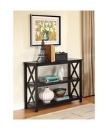 3-Tier Black Sofa Table Bookcase Living Room Shelves - $287.95 CAD