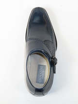 Men's Giovanni Shoes High Quality Leather Monk Strap Buckle AMATO Navy image 7
