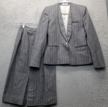 Vintage PSI 2 Piece Skirt Suit Women&#39;s 4 Multi Wool Striped Shawl Lapel ... - $49.39