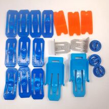 Hot Wheels blue track connectors circle sockets supports jump floor stop... - $20.00
