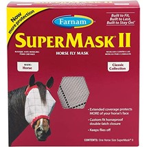 SuperMask II Fly Mask Without Ears for Average Size Horses, Full Face Coverage - £26.89 GBP