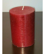 Crate &amp; Barrel Flicker Holiday Red Pillar 3&quot; x4&quot; Sparkle Candle (NEW) - £7.86 GBP