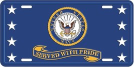 Served with Pride US Navy Blue Metal License Plate - £9.65 GBP