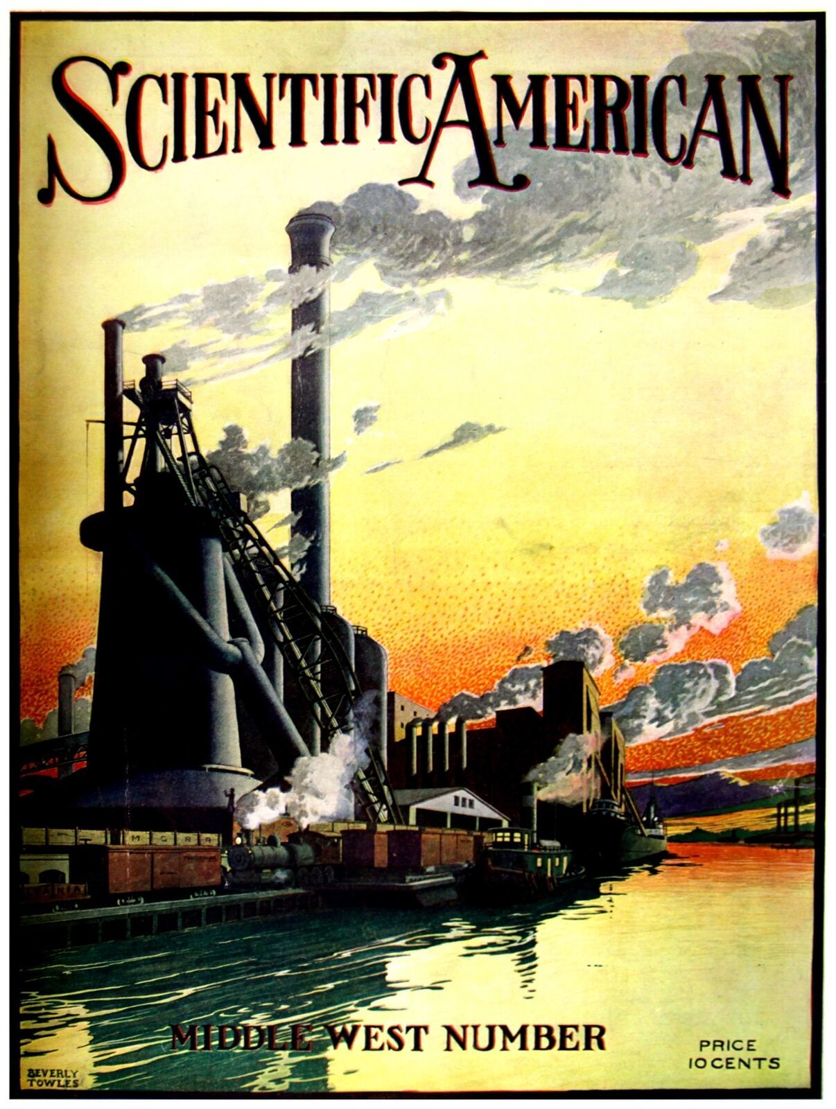 Primary image for 9491.Scientific american.large steamship.smoke.POSTER.decor Home Office art