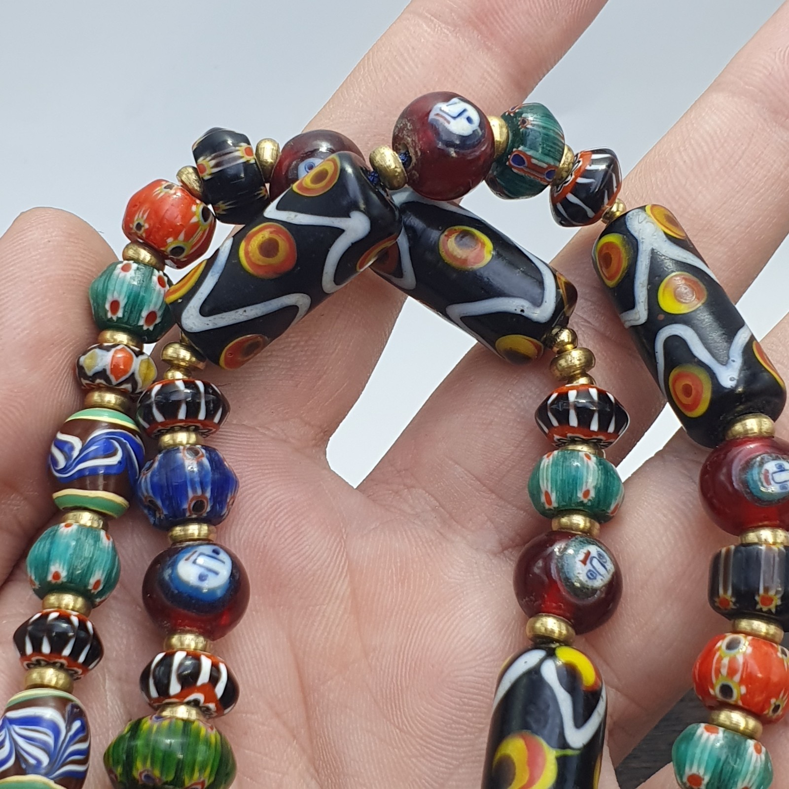 Venetian Style Glass Beads Necklace – Murano Style Facel & Floral Jewelry Item image 9