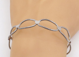 925 Sterling Silver - Shiny Love Heart Open Twist Design Cuff Bracelet -... - $863.21 MXN