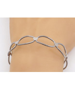 925 Sterling Silver - Shiny Love Heart Open Twist Design Cuff Bracelet -... - $66.36 CAD