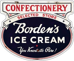Borden&#39;s Ice Cream Advertisement  Laser Cut Metal Sign - £55.28 GBP