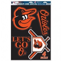 MLB Baltimore Orioles Let&#39;s Go 11&quot; x 17&quot; Ultra Decals Decals 4ct Sheet W... - £14.88 GBP