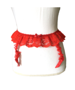 Vintage 80s Lingerie Womens Red Lace Garter Belt Size S - 24&quot; Waist 4 Su... - $34.30 CAD