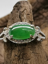 Icy Ice Green 100% Natural Burma Jadeite Burma Jade Ring #Type A Jadeite# - £304.69 GBP
