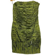 Jessica McClintock Strapless Ruched Mini Dress Cocktail Green Zip Back Size 2 - £58.40 GBP