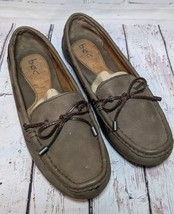 Born of Concept BOC Womens 8  Flats Slip On Brown Leather Tie Boat Shoe - $27.88 CAD