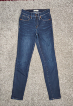 Madewell Jeans Women 26 Dark Blue 9&quot; High Rise Skinny Tencell Larkspur - $24.99