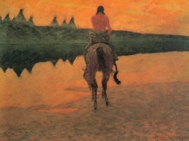 Indian, Horse, and Village Frederic Remington Western Giclee Print + Ships Free - £30.66 GBP+