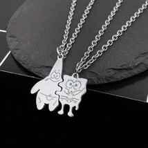 New Fashion Best Friend Couple Pendant Necklace Character Middle Finger Stickman - £12.49 GBP