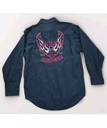Harley Davidson Embroidered Button Down Shirt Men&#39;s Medium Black Eagle F... - €15,43 EUR