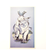 1975 BRONTOTHERIUM Dinosaur Card Vintage Prehistoric Illustration Epheme... - $363.77 MXN