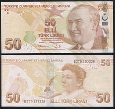 Turkey 50 Türk Lirasi. 2009 (2013) UNC. Banknote Cat# P.225b - £42.66 GBP