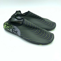 Mens Water Shoes Slip On Fabric Stretch Striped Green Black Size 11 - £11.56 GBP
