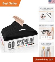 Durable Non-Slip Velvet Coat Hangers 60 Pack - Perfect for Organized Clo... - $41.50
