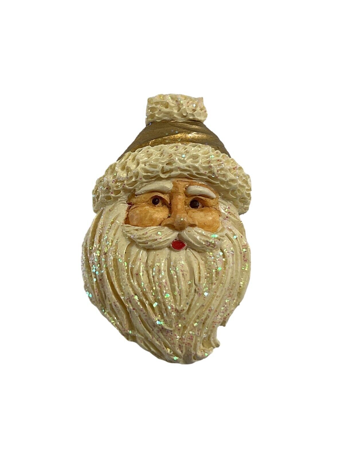 Primary image for Vintage Hard Resin Santa Claus Brooch Pin Christmas Sparkly Holiday
