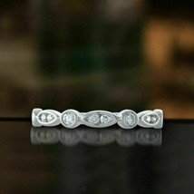 0.24 ct natürlicher runder Diamant Damen Eternity Band Ring 14K vergoldet - £87.39 GBP
