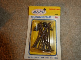 Vintage HO Scale ATT Mini Town Telephone Poles NIP 663 - $15.84