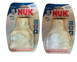 GERBER 2 PACK NUK ORTHODONTIC 0m + SIZE 1 MEDIUM FLOW SILICONE NIPPLES new - £10.57 GBP