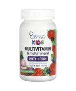 Doctor&#39;s Finest Kids Multivitamin &amp; Multimineral with Iron, Grape &amp; Berr... - $33.85 CAD