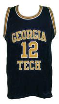 Kenny Anderson #12 College Basketball Jersey Sewn Navy Blue Any Size image 4