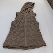 Be By Blanc Noir Vest Hooded Women's M Brown Quilted Full Zip Pockets Insulated image 9