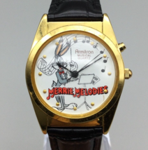 Vtg Armitron Bugs Bunny Watch Unisex Gold Tone Merrie Melodies Musical 1994 - £39.14 GBP