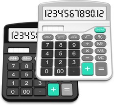 Calculators, Splaks 2 Pack Basic Black And Updated Silver Sola And Aa Battery - £25.49 GBP