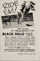 1955 Print Ad Black Hills Rodeos Cowboy on Horse Pierre,South Dakota - £6.59 GBP