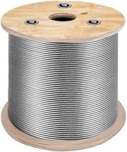 1000Ft 3/16&quot; Stainless Steel Cable Wire Rope Aircraft Cable Railing 7X19... - $345.99