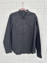 Structure Button Up Shirt Large Dual Chest Pockets Black Buttons Crisp S... - $16.65