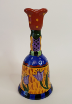 Vintage Ganz Bella Casa Decorative Floral Ringing Bell Orange Blue Multicolor - £11.83 GBP