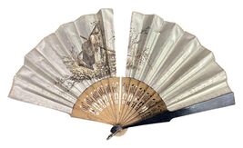 Antique Folding Fan With Intricate Carving - $24.74