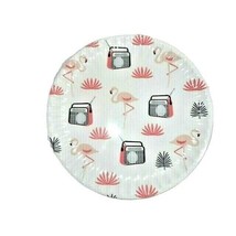 Retro Radio Pink Flamingo Salad Dessert Plates 4-pc Lightweight Melamine... - $16.26